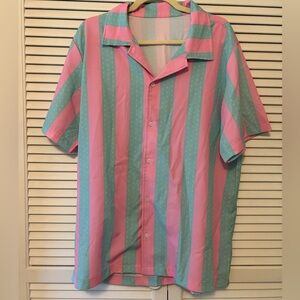 Men’s Size Large Striped button down shirt. Perfect for Ken Halloween Costume